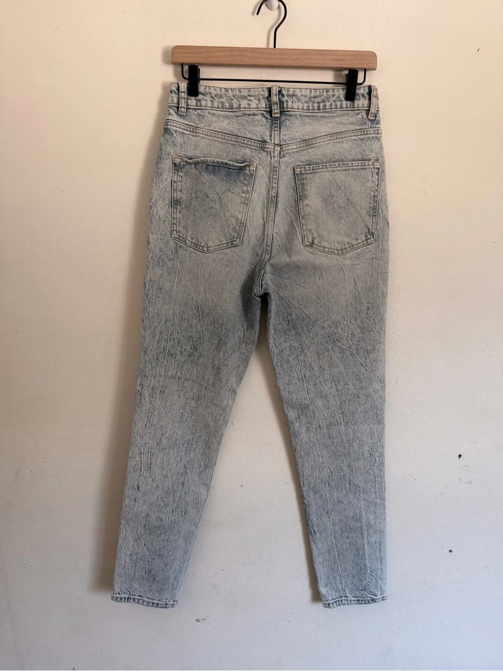 Free People We The Free Zuri High Rise Mom Jeans Acid Wash 28 Straight Leg